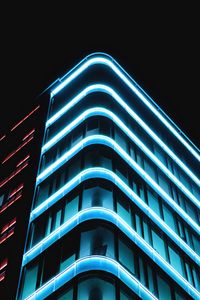 Preview wallpaper building, neon, bottom view
