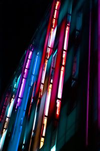 Preview wallpaper building, neon, signage, blur, dark
