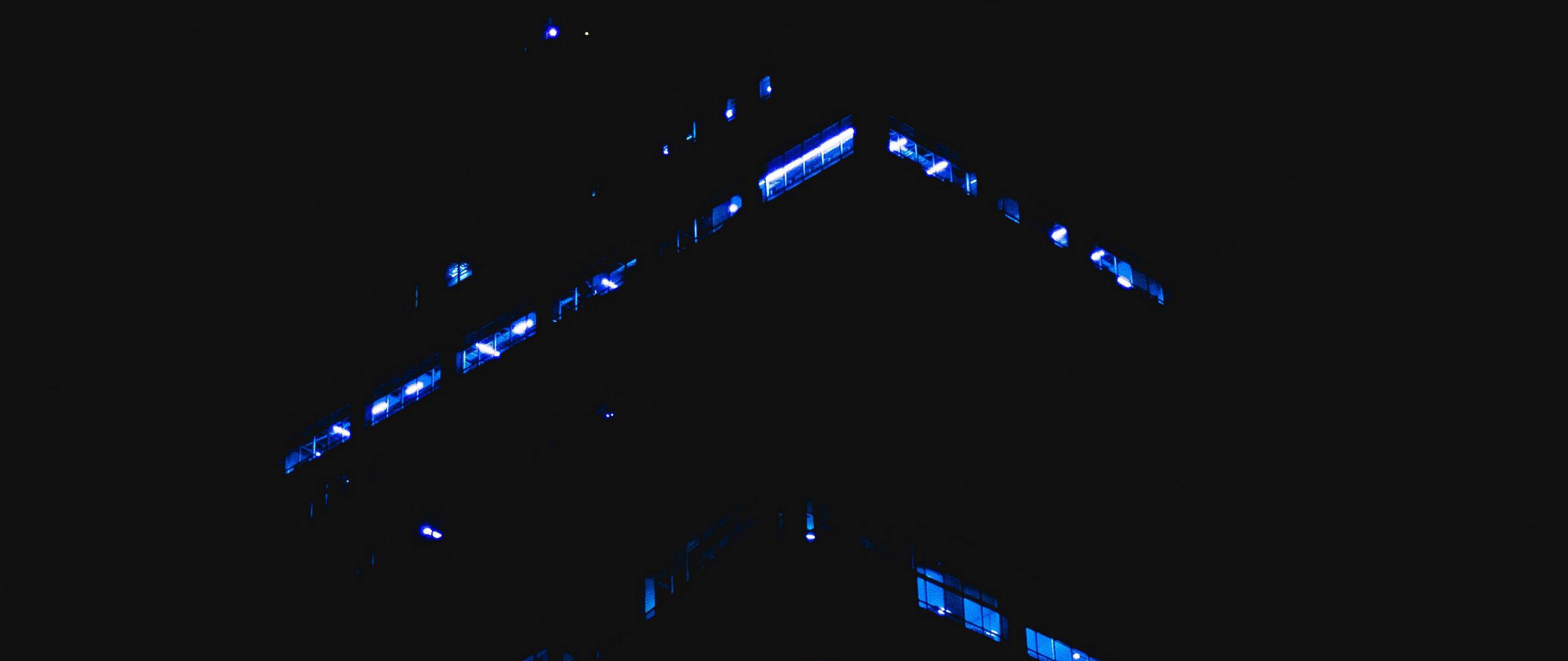 Download Wallpaper 2560x1080 Building, Night, Architecture, Windows