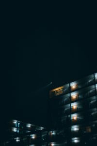 Preview wallpaper building, night, backlight, dark