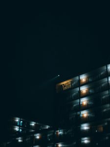 Preview wallpaper building, night, backlight, dark