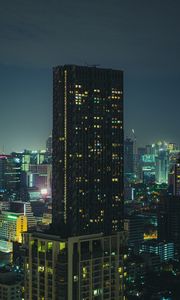 Preview wallpaper building, night city, tower, night