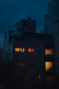 Preview wallpaper building, night, facade, lights