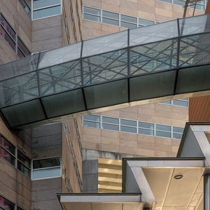 Preview wallpaper building, overhead passage, facade, edges