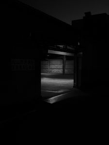 Preview wallpaper building, parking, night, dark, black
