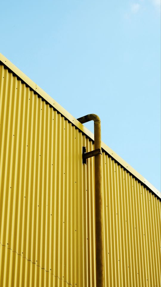 540x960 Wallpaper building, pipe, yellow, minimalism