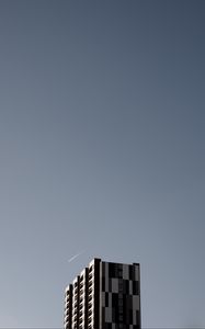 Preview wallpaper building, plane, sky, minimalism, architecture