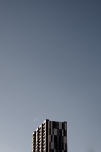Preview wallpaper building, plane, sky, minimalism, architecture