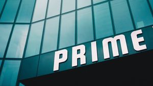 Preview wallpaper building, prime, facade, inscription, minimalism