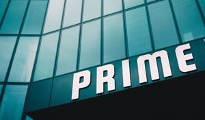 Preview wallpaper building, prime, facade, inscription, minimalism