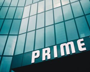 Preview wallpaper building, prime, facade, inscription, minimalism