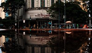 Preview wallpaper building, reflection, architecture, water, trees