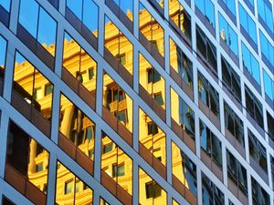 Preview wallpaper building, reflection, facade, glass