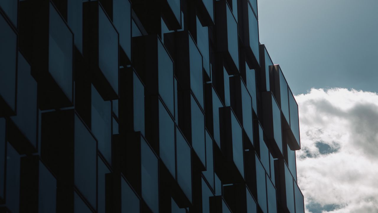 Wallpaper building, relief, facade, clouds