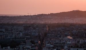 Preview wallpaper building, road, city, architecture, evening