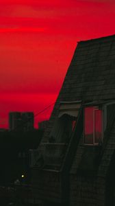 Preview wallpaper building, roof, architecture, twilight, sunset, dark