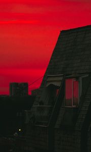 Preview wallpaper building, roof, architecture, twilight, sunset, dark