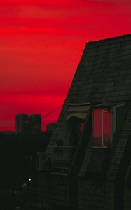 Preview wallpaper building, roof, architecture, twilight, sunset, dark