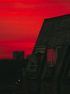 Preview wallpaper building, roof, architecture, twilight, sunset, dark