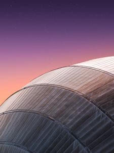 Preview wallpaper building, roof, architecture, night, starry sky