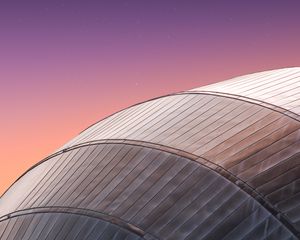 Preview wallpaper building, roof, architecture, night, starry sky