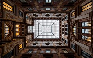 Preview wallpaper building, roof, architecture, bottom view