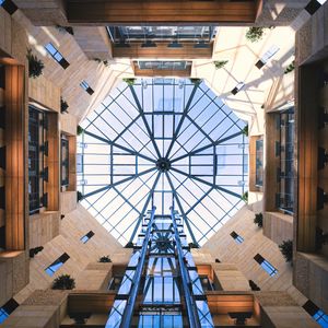 Preview wallpaper building, roof, architecture, glass, bottom view