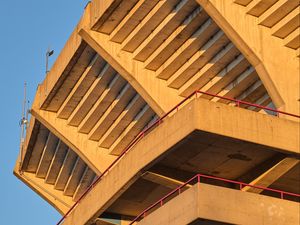 Preview wallpaper building, roof, balconies, wooden, architecture