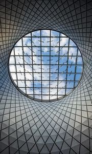 Preview wallpaper building, roof, glass, architecture, bottom view, sky