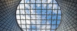 Preview wallpaper building, roof, glass, architecture, bottom view, sky