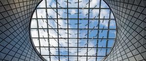 Preview wallpaper building, roof, glass, architecture, bottom view, sky