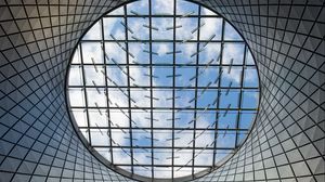 Preview wallpaper building, roof, glass, architecture, bottom view, sky