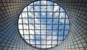 Preview wallpaper building, roof, glass, architecture, bottom view, sky