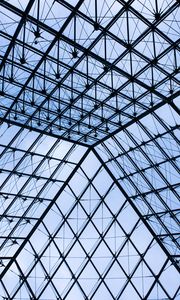Preview wallpaper building, roof, glass, transparent, lines, diamonds, architecture