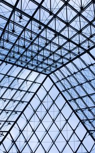 Preview wallpaper building, roof, glass, transparent, lines, diamonds, architecture