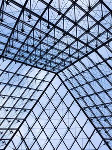 Preview wallpaper building, roof, glass, transparent, lines, diamonds, architecture