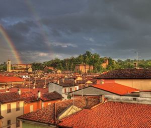 Preview wallpaper building, roof, rainbow