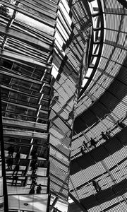 Preview wallpaper building, roof, reflection, black and white, architecture