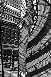 Preview wallpaper building, roof, reflection, black and white, architecture