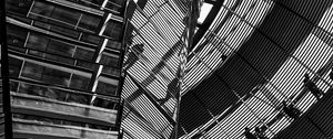 Preview wallpaper building, roof, reflection, black and white, architecture