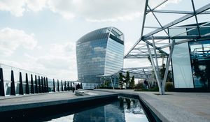 Preview wallpaper building, roof, reflection, architecture