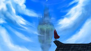 Preview wallpaper building, silhouette, roof, castle, fantasy, art