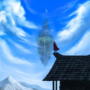 Preview wallpaper building, silhouette, roof, castle, fantasy, art