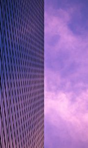 Preview wallpaper building, sky, minimalism, purple