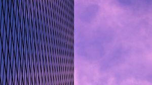 Preview wallpaper building, sky, minimalism, purple