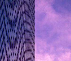 Preview wallpaper building, sky, minimalism, purple