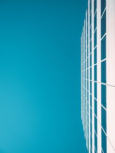 Preview wallpaper building, sky, minimalism, white, blue