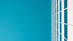 Preview wallpaper building, sky, minimalism, white, blue