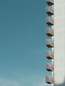 Preview wallpaper building, sky, minimalism, blue, gray