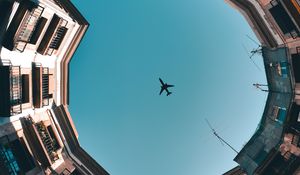 Preview wallpaper building, sky, plane, architecture, facades